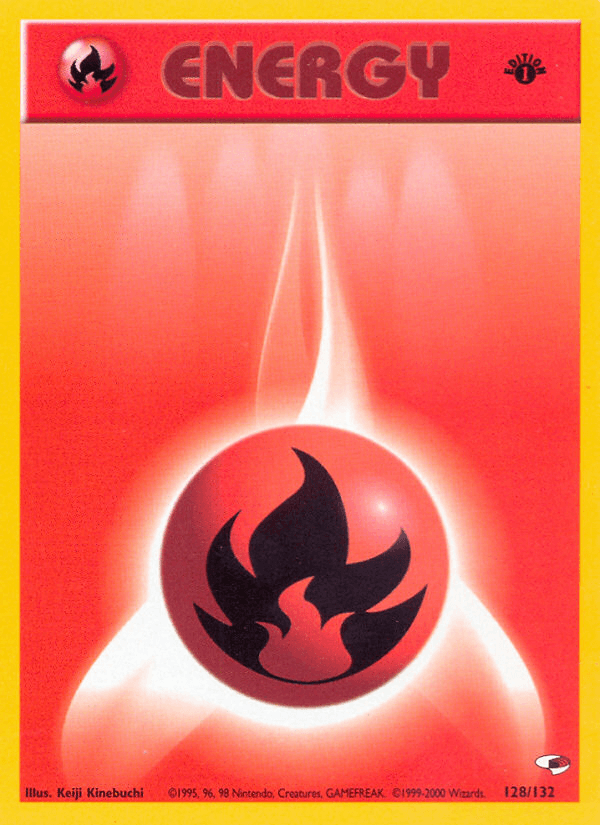 Carta Pokémon Fire Energy 128 de Gym Heroes