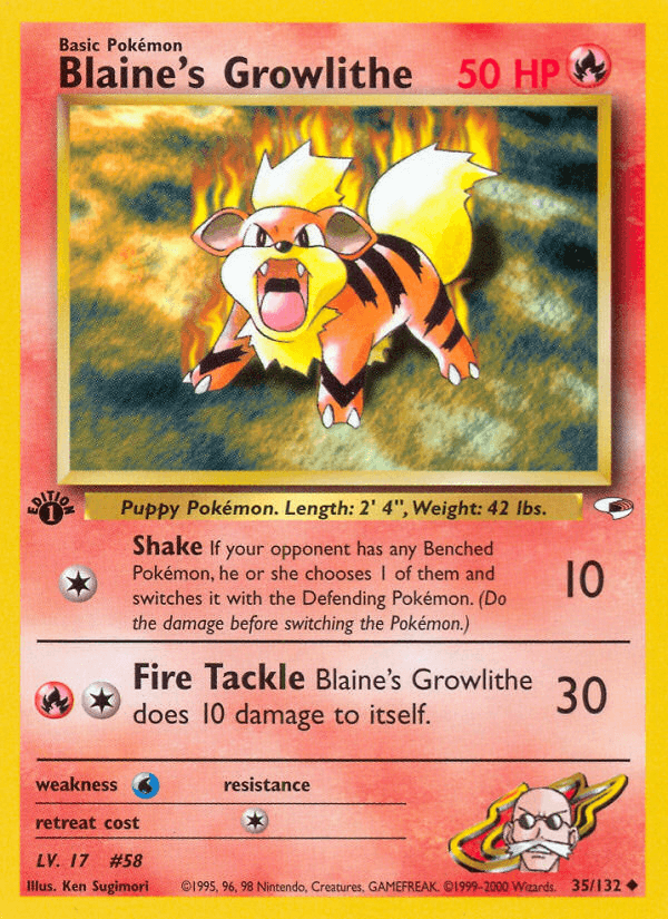 Carta Pokémon Blaine's Growlithe 35