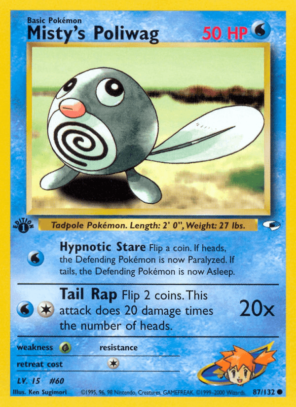 Carta Pokémon Misty's Poliwag 87