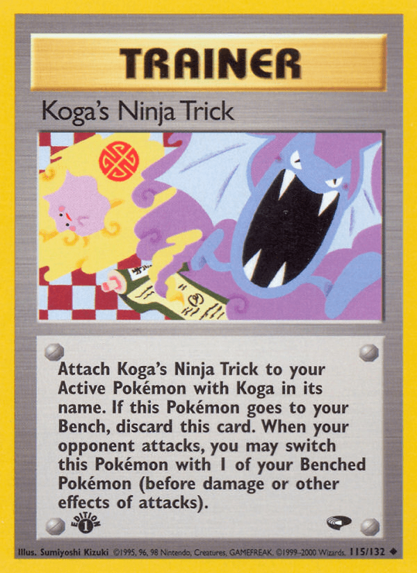 Carta Pokémon Koga's Ninja Trick 115 de Gym Challenge