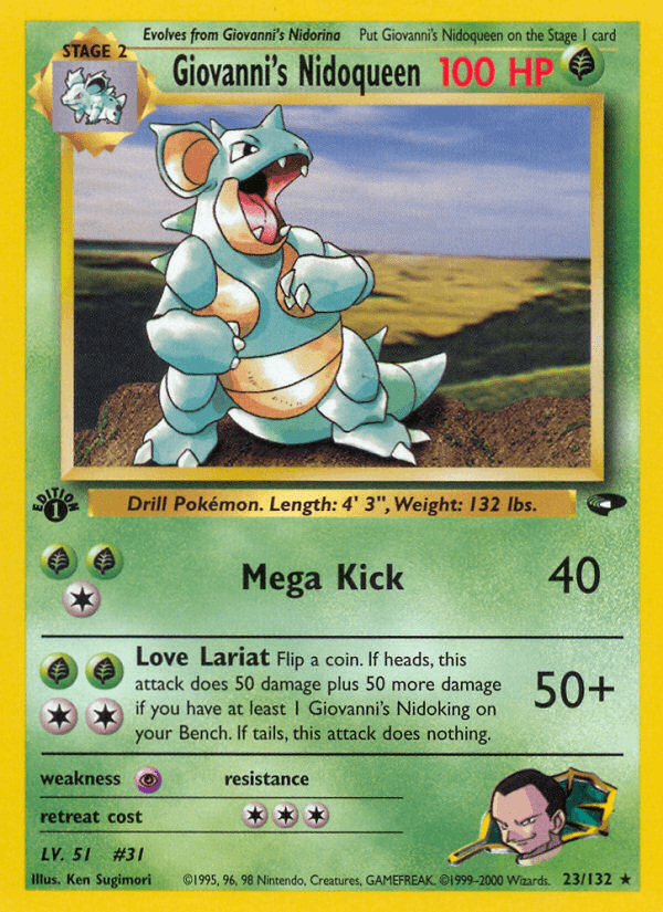 Carta Pokémon Giovanni's Nidoqueen 23 de Gym Challenge