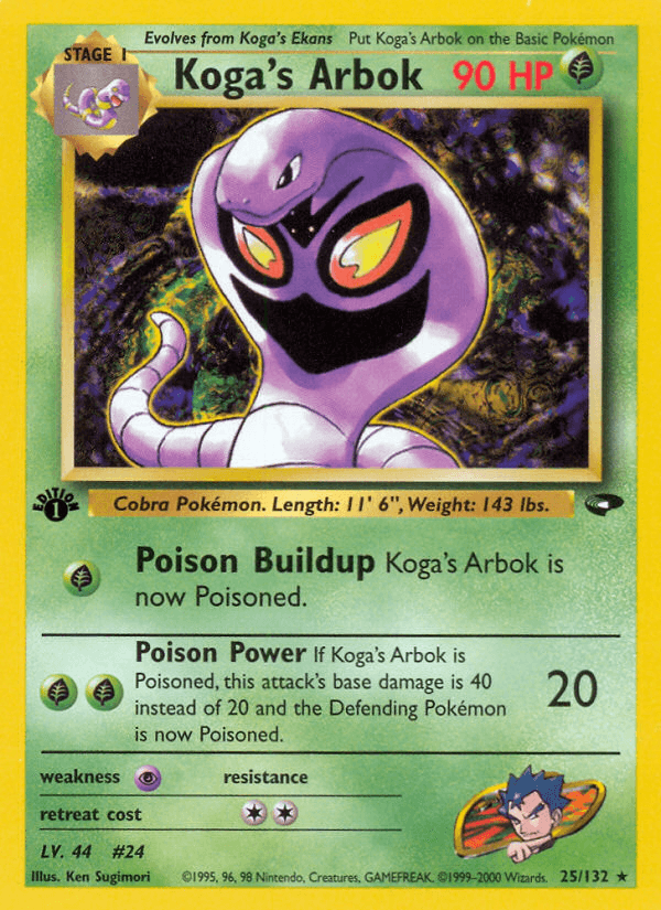Carta Pokémon Koga's Arbok 25 de Gym Challenge