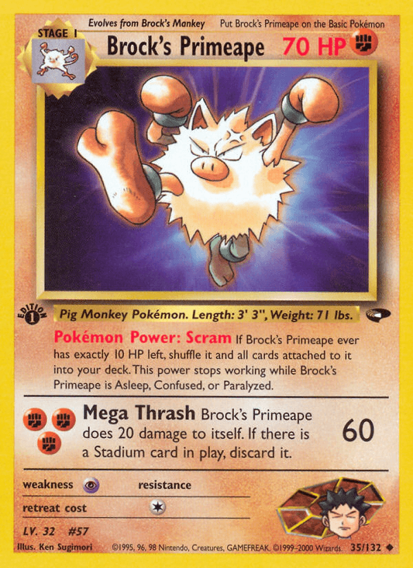 Carta Pokémon Brock's Primeape