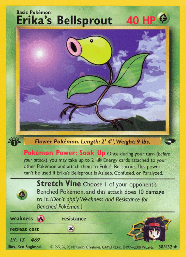 Carta Pokémon Erika's Bellsprout 38 de Gym Challenge