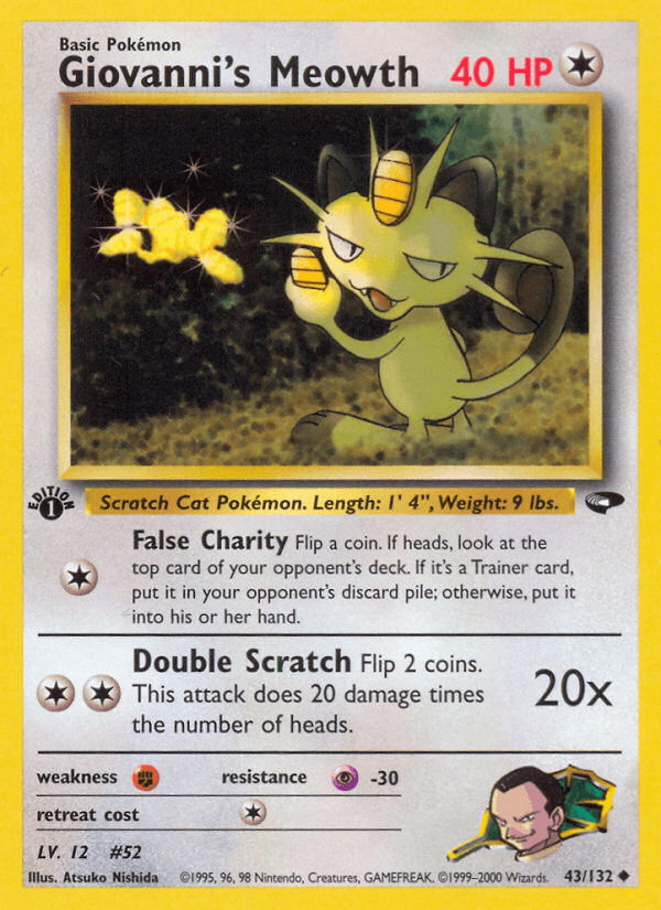 Carta Pokémon Giovanni's Meowth 43