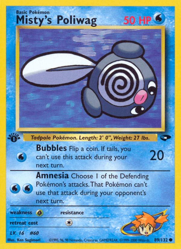 Carta Pokémon Misty's Poliwag 89 de Gym Challenge