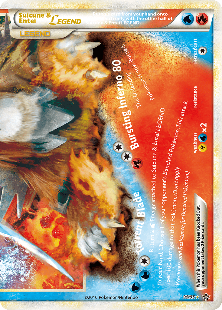 Carta Pokémon Suicune & Entei LEGEND 95