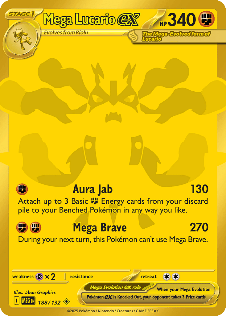 Carta Pokémon Mega Lucario ex 188