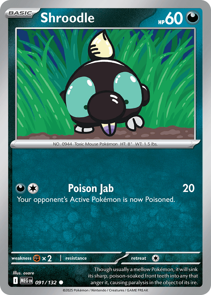Carta Pokémon Shroodle 91