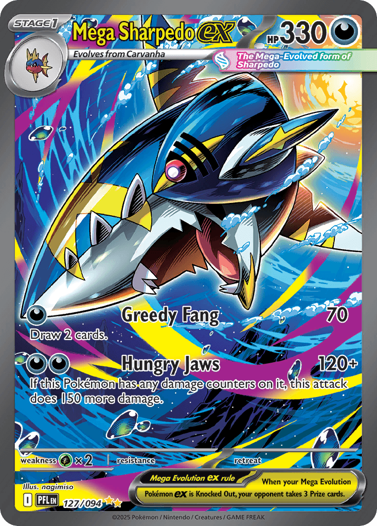 Carta Pokémon Mega Sharpedo ex 127