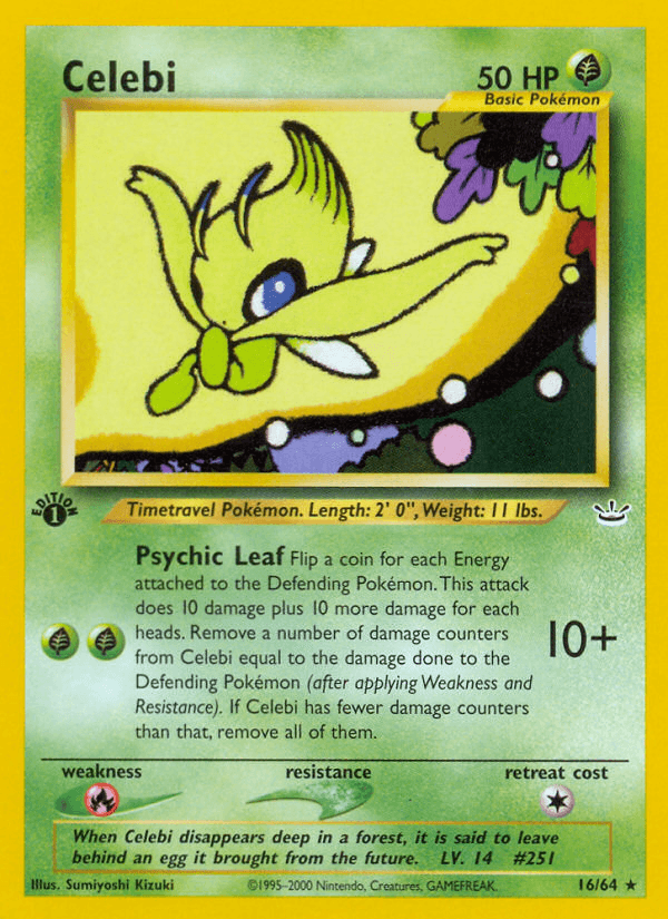 Carta Pokémon Celebi 16 de Neo Revelation