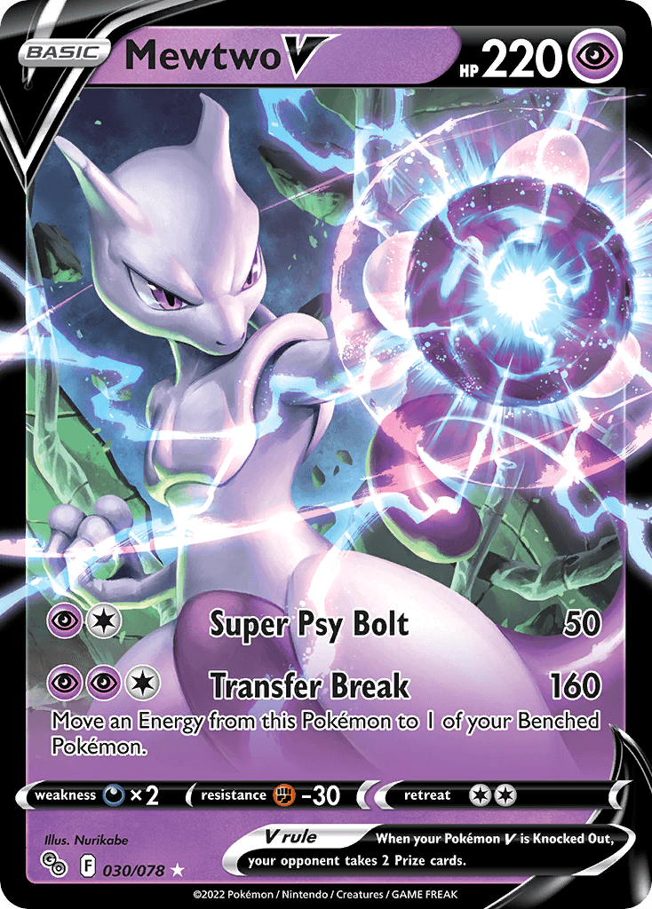 Carta Pokémon Mewtwo V