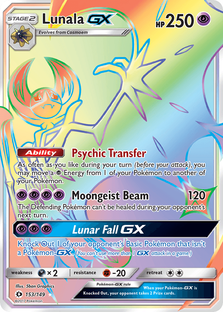 Carta Pokémon Lunala-GX 153
