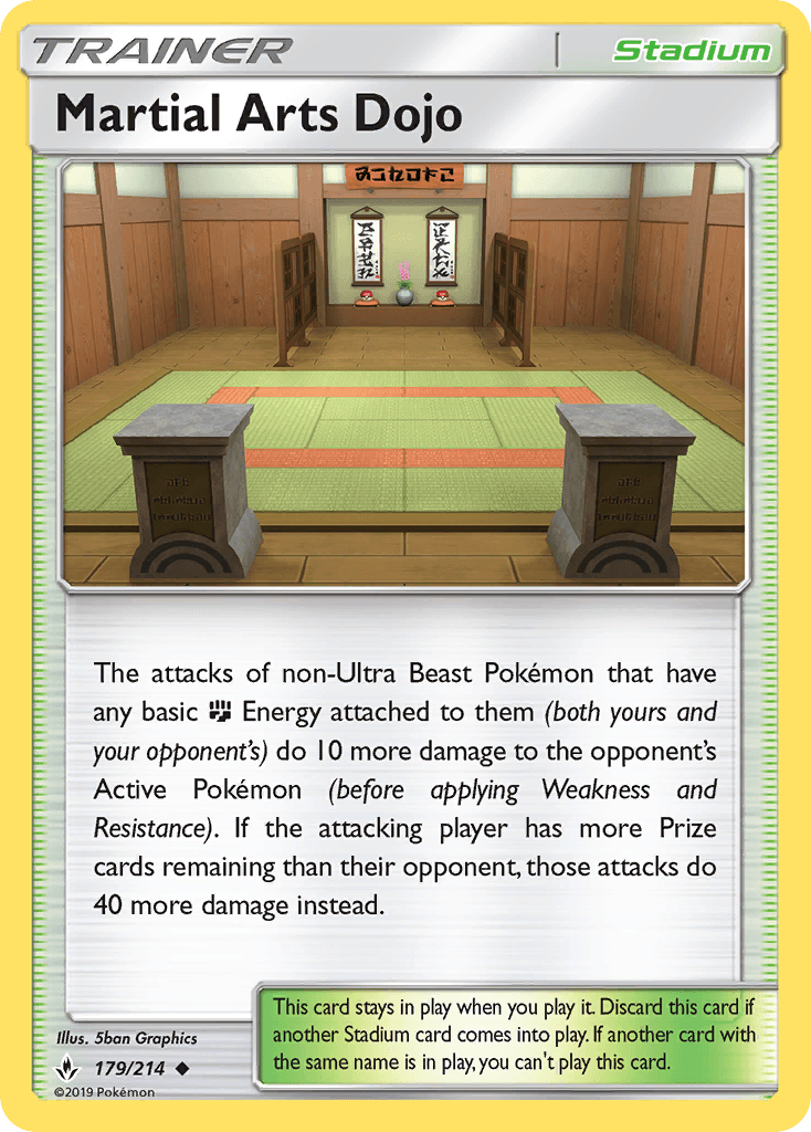 Carta Pokémon Martial Arts Dojo 179