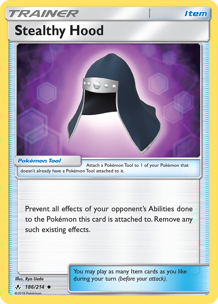 Carta Pokémon Stealthy Hood 186 de Unbroken Bonds