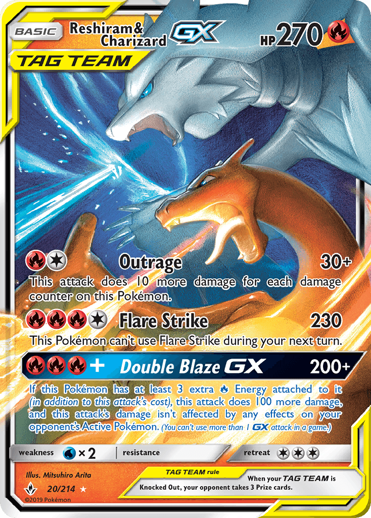 Carta Pokémon Reshiram & Charizard-GX