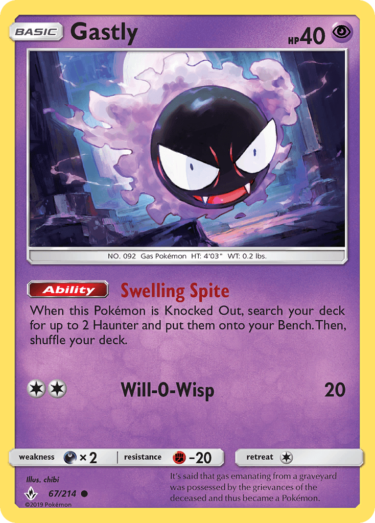 Carta Pokémon Gastly 67
