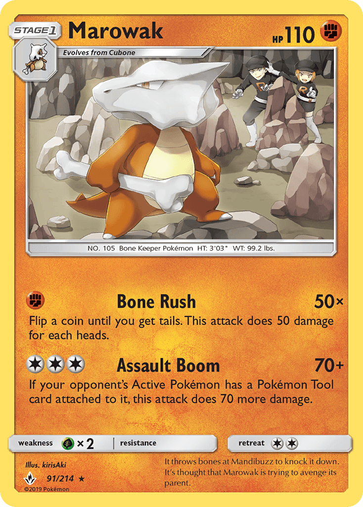 Carta Pokémon Marowak 91