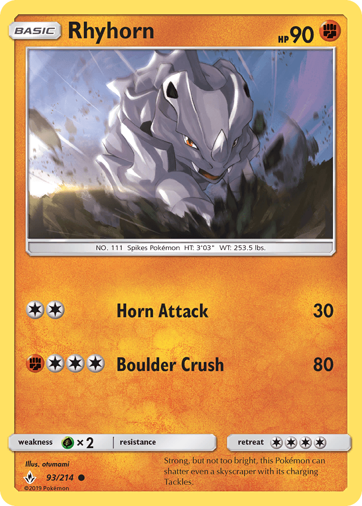 Carta Pokémon Rhyhorn 93