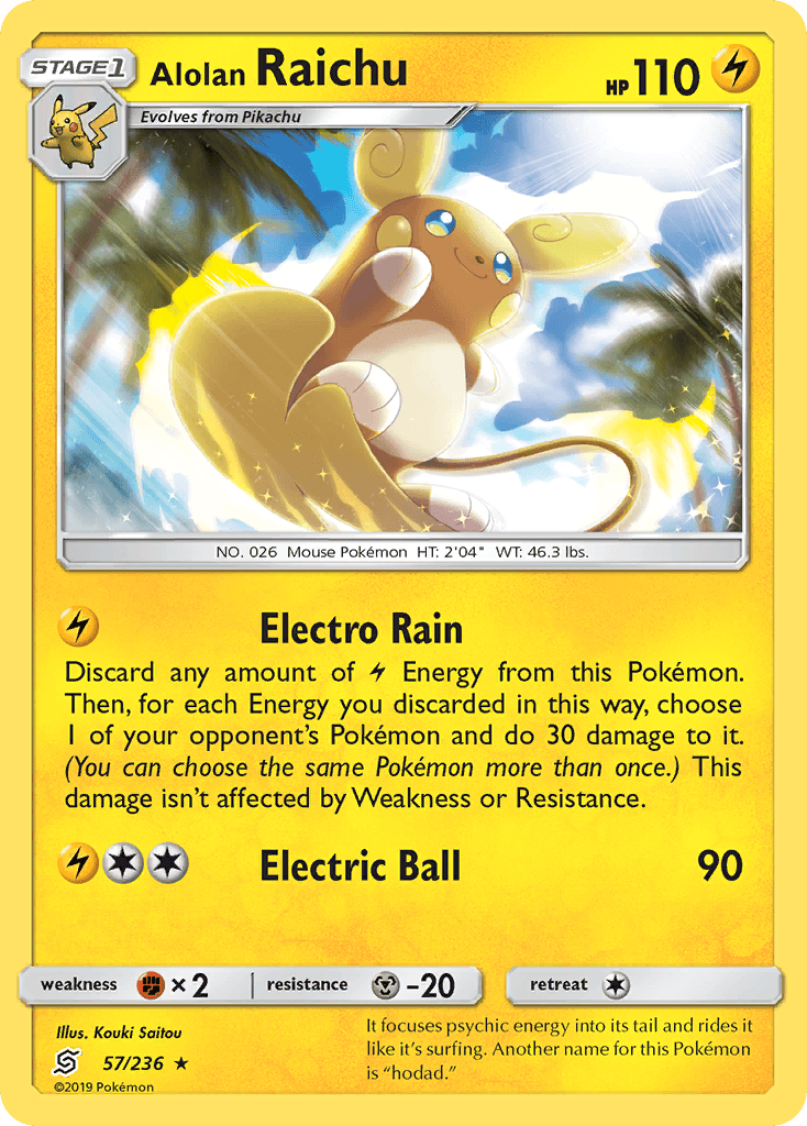 Carta Pokémon Alolan Raichu 57 de Unified Minds