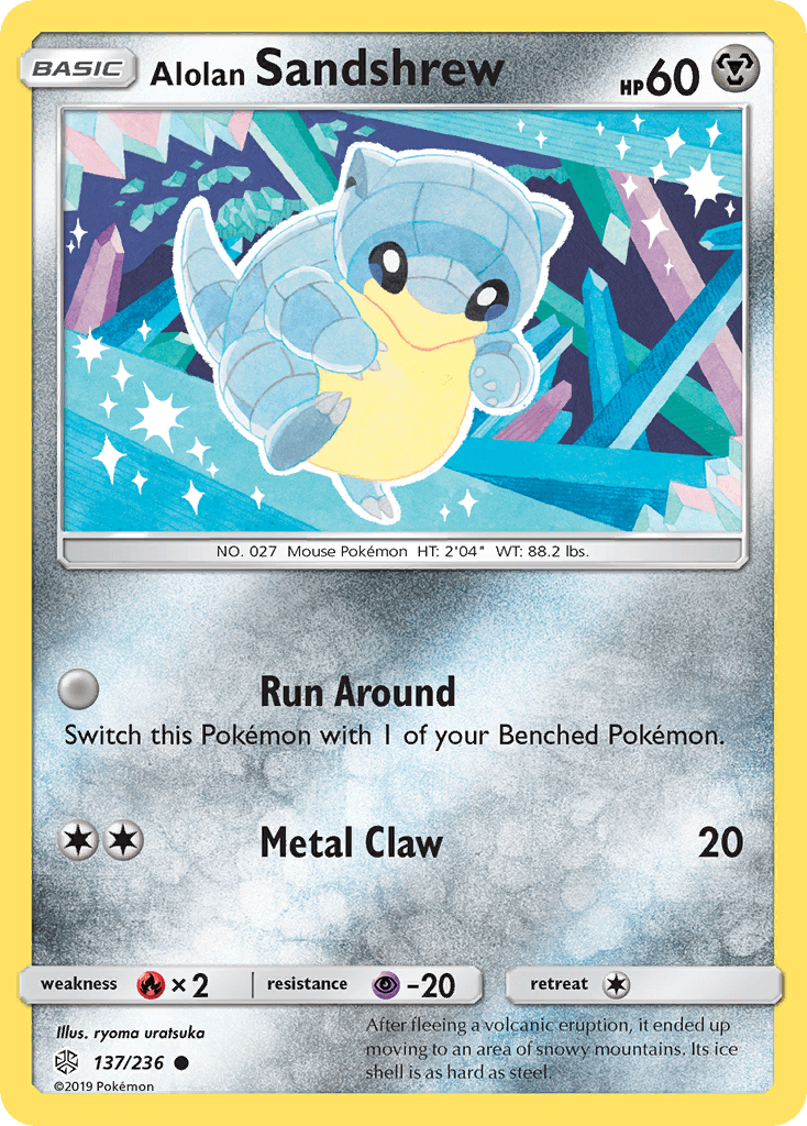 Carta Pokémon Alolan Sandshrew 137 de Cosmic Eclipse