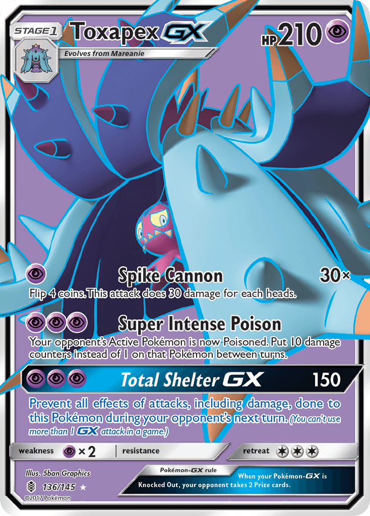 Carta Pokémon Toxapex-GX 136