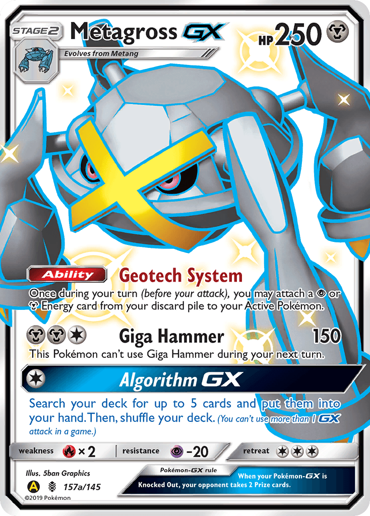 Carta Pokémon Metagross-GX 157a de Guardians Rising