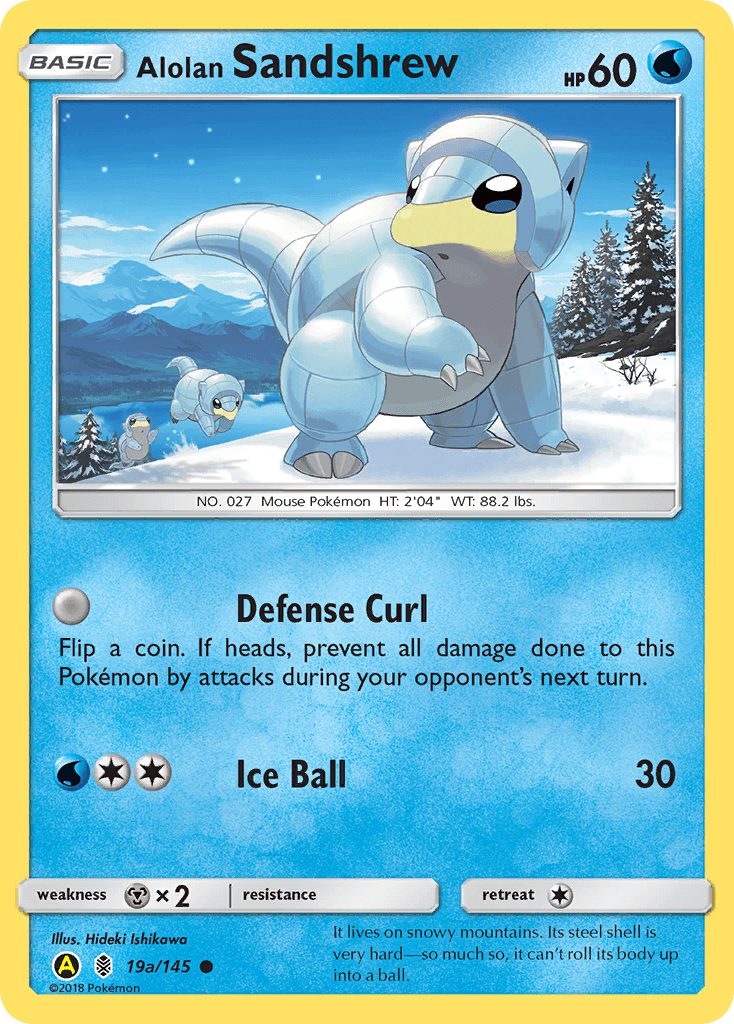 Carta Pokémon Alolan Sandshrew 19a