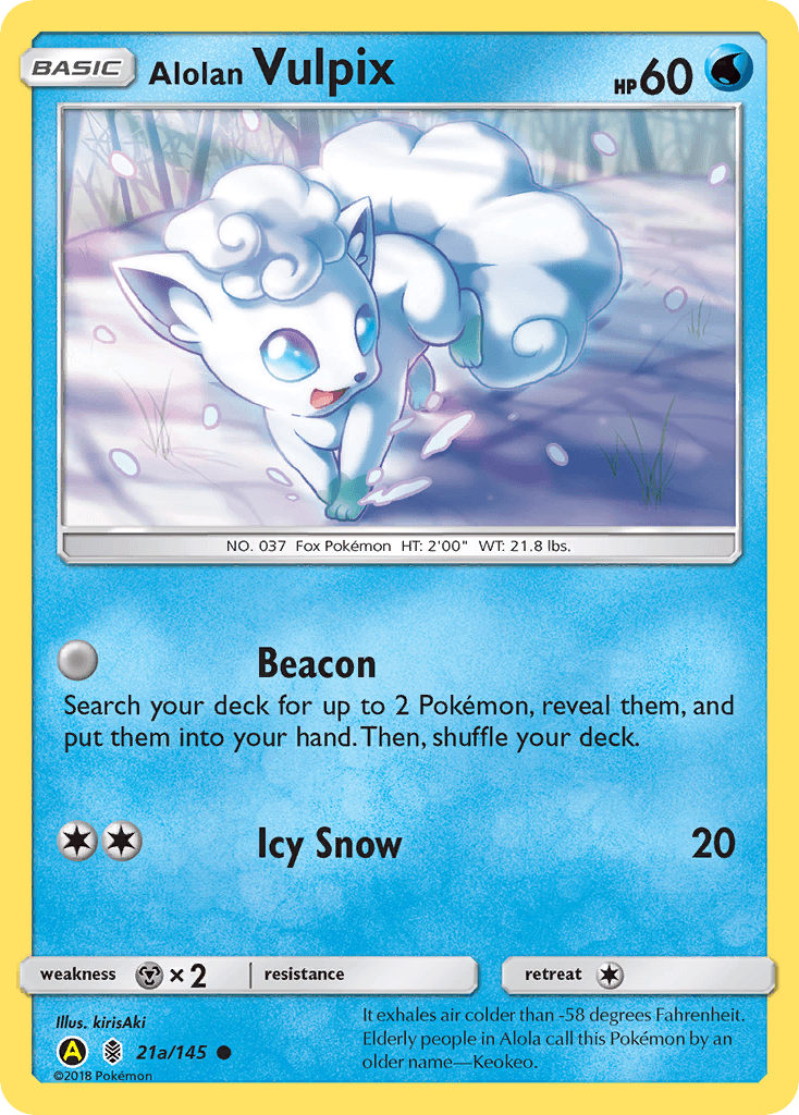 Carta Pokémon Alolan Vulpix 21a
