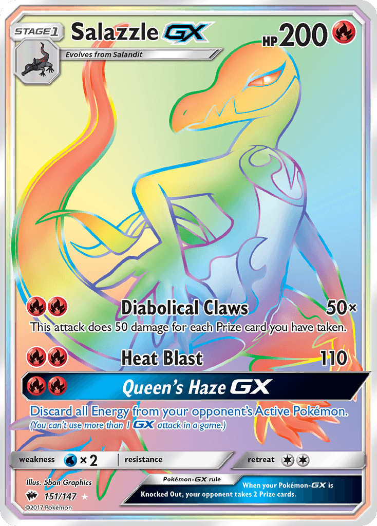 Carta Pokémon Salazzle-GX 151 de Burning Shadows