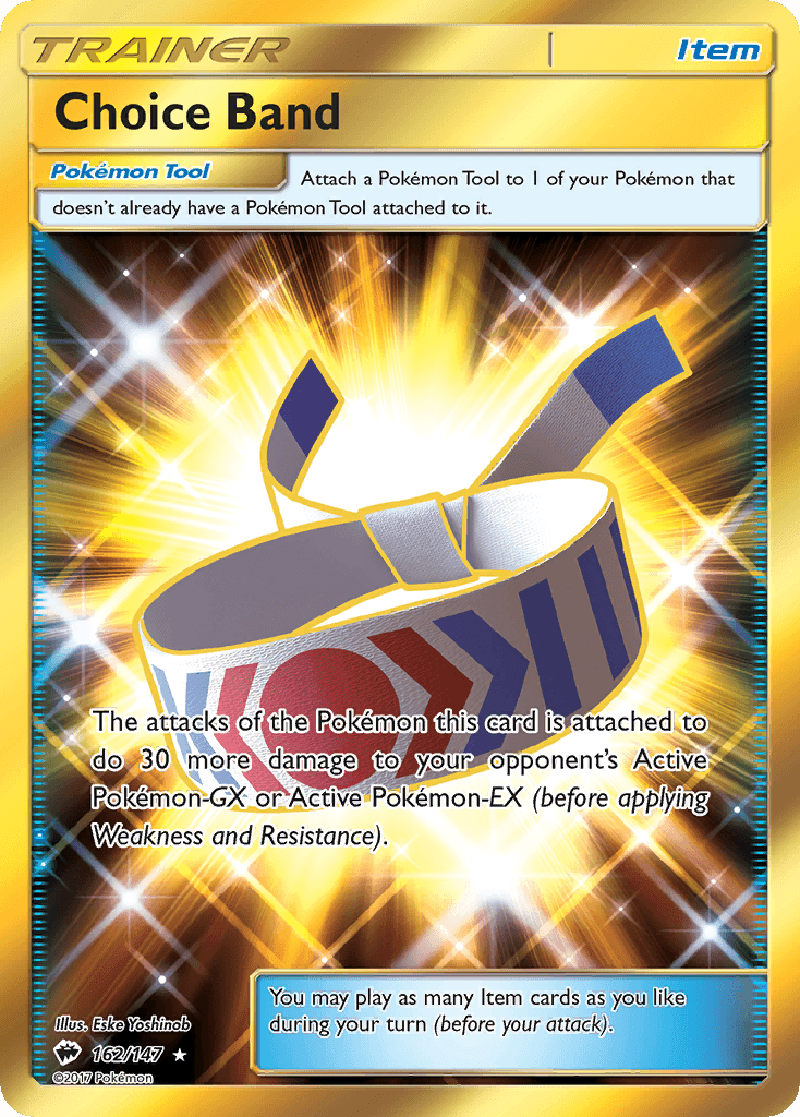 Carta Pokémon Choice Band 162 de Burning Shadows