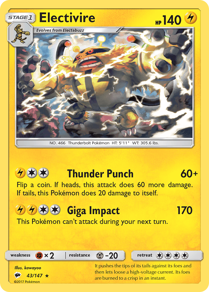 Carta Pokémon Electivire 43