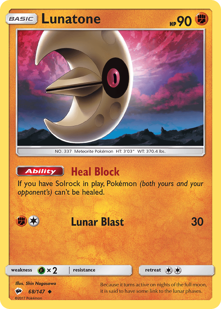Carta Pokémon Lunatone 68