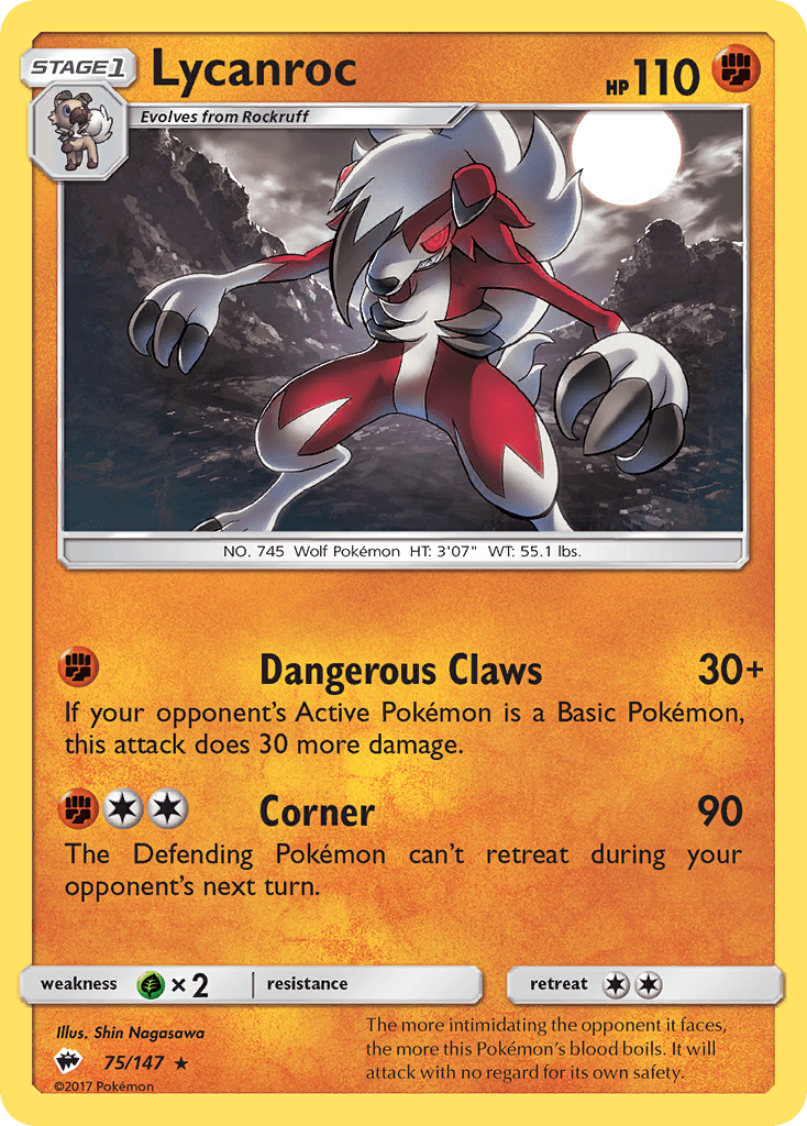 Carta Pokémon Lycanroc 75