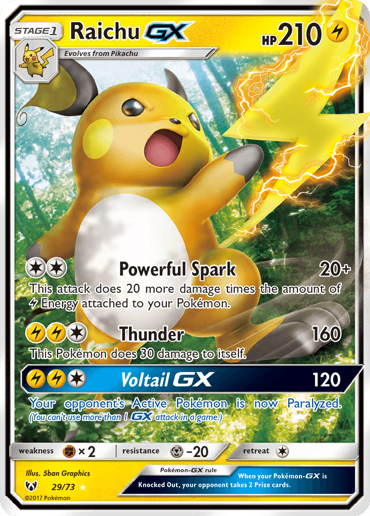 Carta Pokémon Raichu-GX 29 de Shining Legends