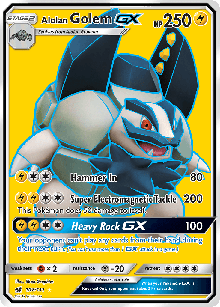Carta Pokémon Alolan Golem-GX