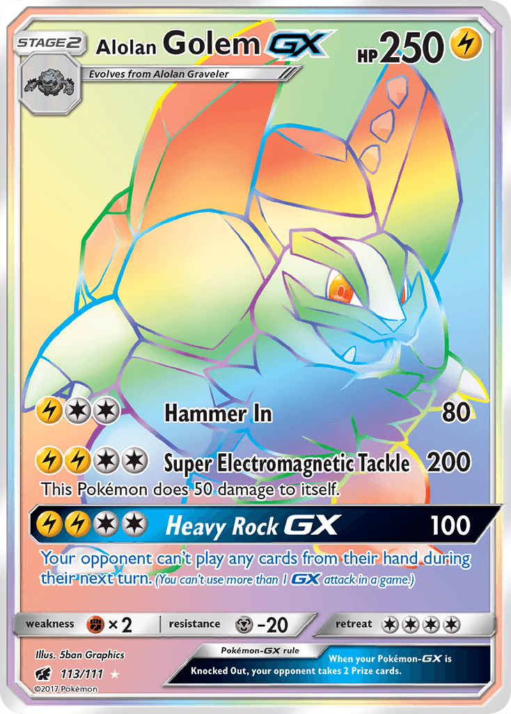 Carta Pokémon Alolan Golem-GX