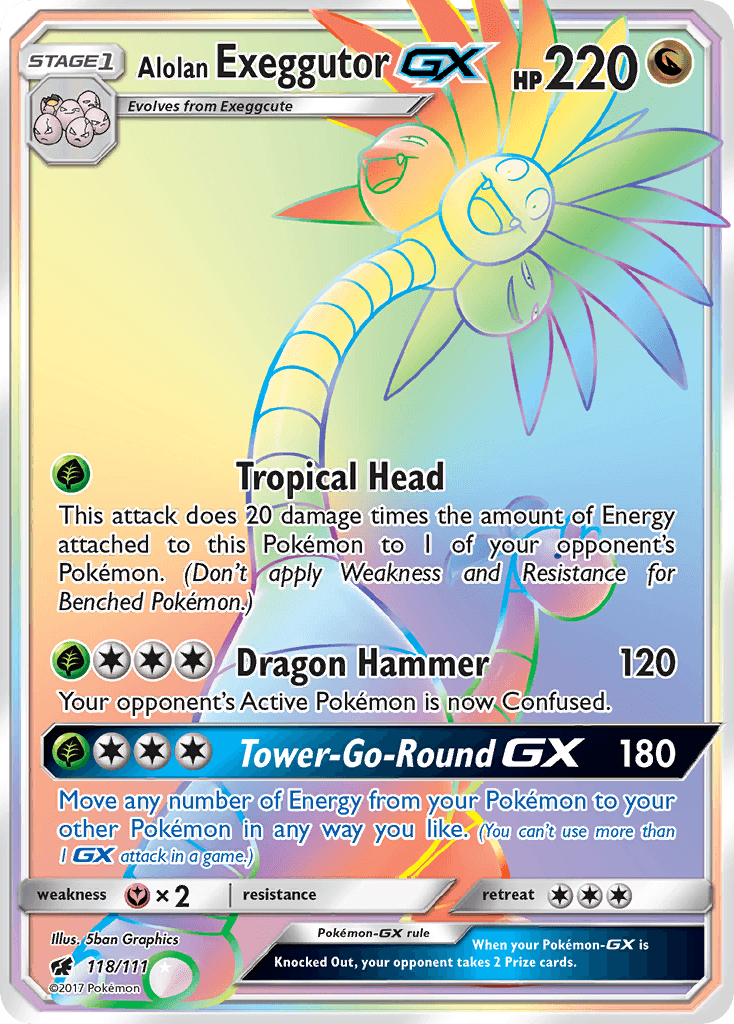 Carta Pokémon Alolan Exeggutor-GX