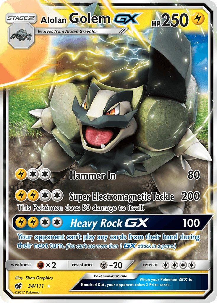 Carta Pokémon Alolan Golem-GX