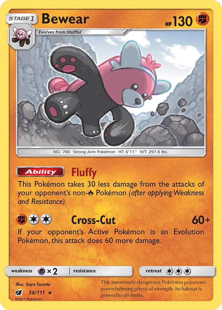 Carta Pokémon Bewear