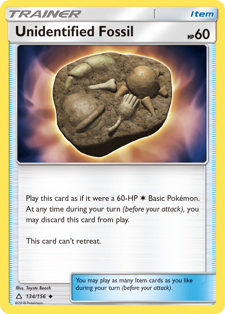 Carta Pokémon Unidentified Fossil 134