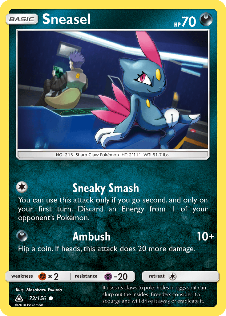 Carta Pokémon Sneasel 73 de Ultra Prism