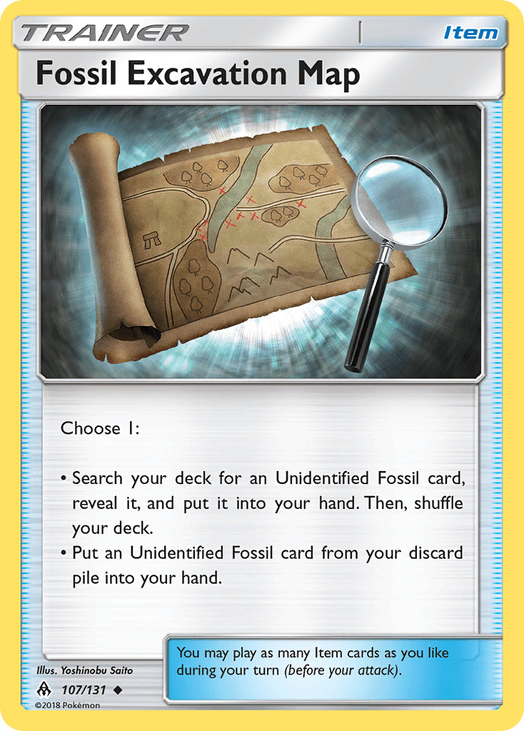Carta Pokémon Fossil Excavation Map 107