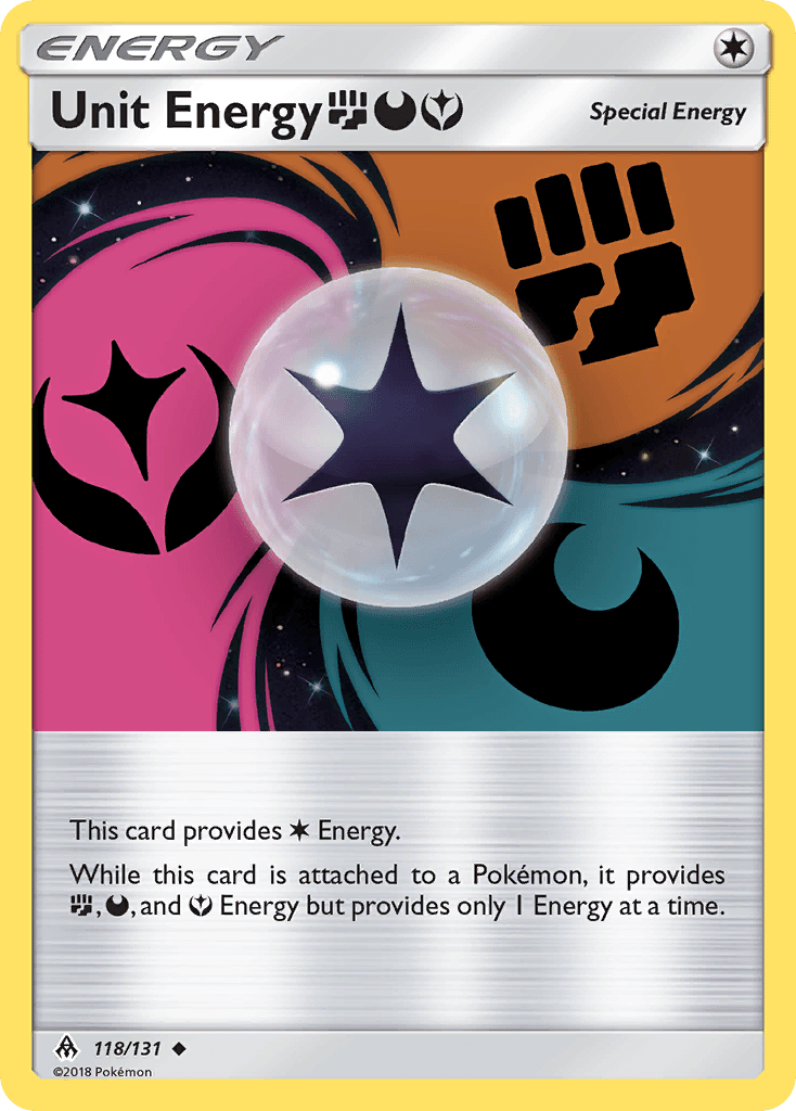 Carta Pokémon Unit Energy FightingDarknessFairy 118