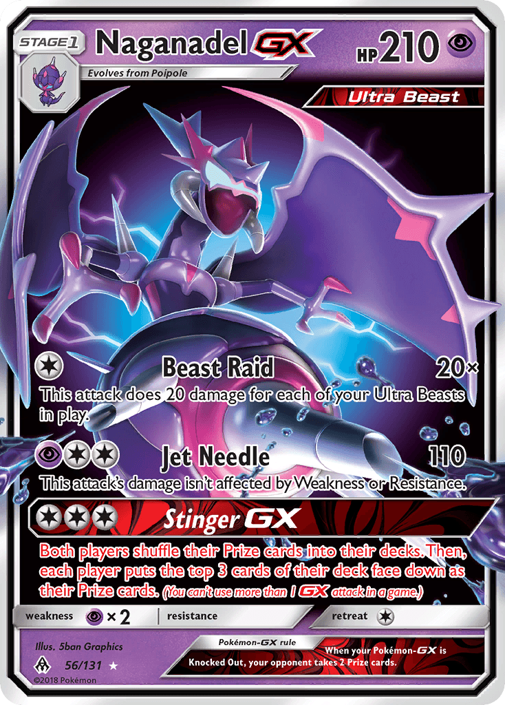 Carta Pokémon Naganadel-GX 56 de Forbidden Light