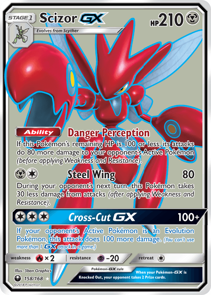 Carta Pokémon Scizor-GX 158 de Celestial Storm