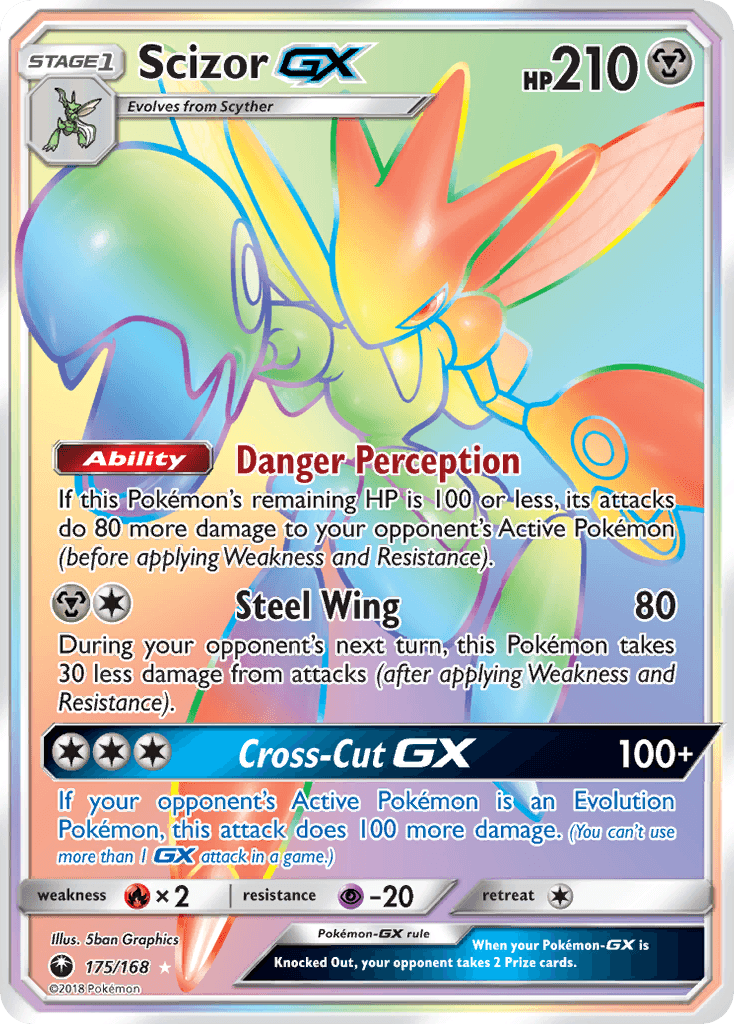 Carta Pokémon Scizor-GX 175 de Celestial Storm