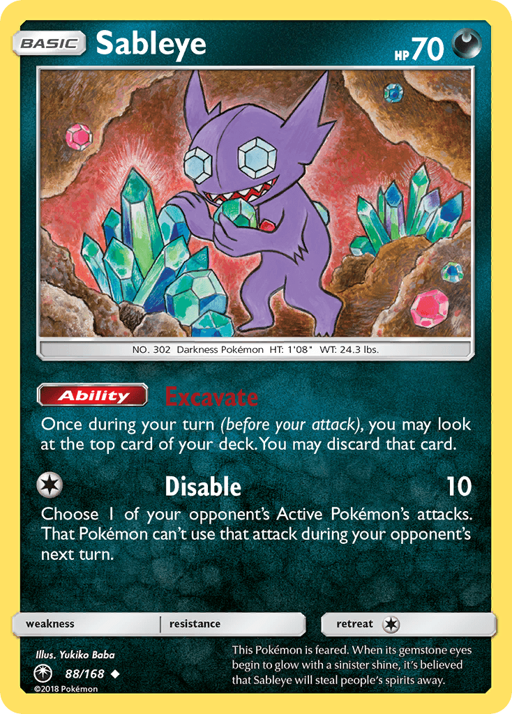 Carta Pokémon Sableye 88