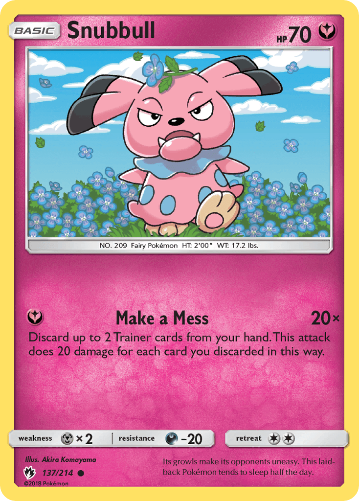 Carta Pokémon Snubbull 137 de Lost Thunder