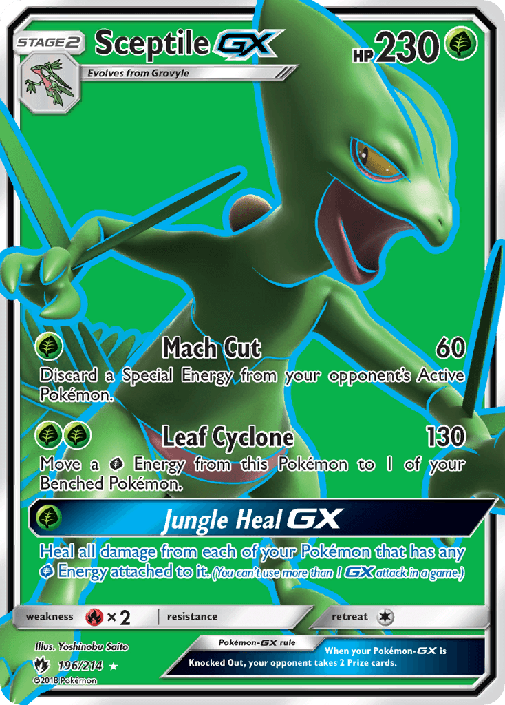 Carta Pokémon Sceptile-GX 196 de Lost Thunder